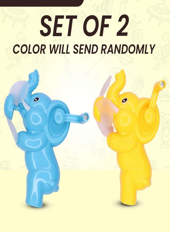 Fully Elephant Shape Fan Toys for Kids and Baby | Portable Mini Hand Fans For Home, School, Picnic and Travel (Set of 2 Pcs) - Image 4